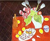 Henri Matisse Tulips and Oysters on Black Background painting
